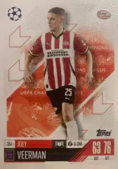 Футбол. Карточка Джоуи Верман ПСВ, Херенвен Лига Чемпионов 2024/25 TOPPS