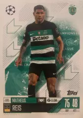 Футбол. Карточка Матеус Рейс Спортинг Лига Чемпионов 2024/25 TOPPS
