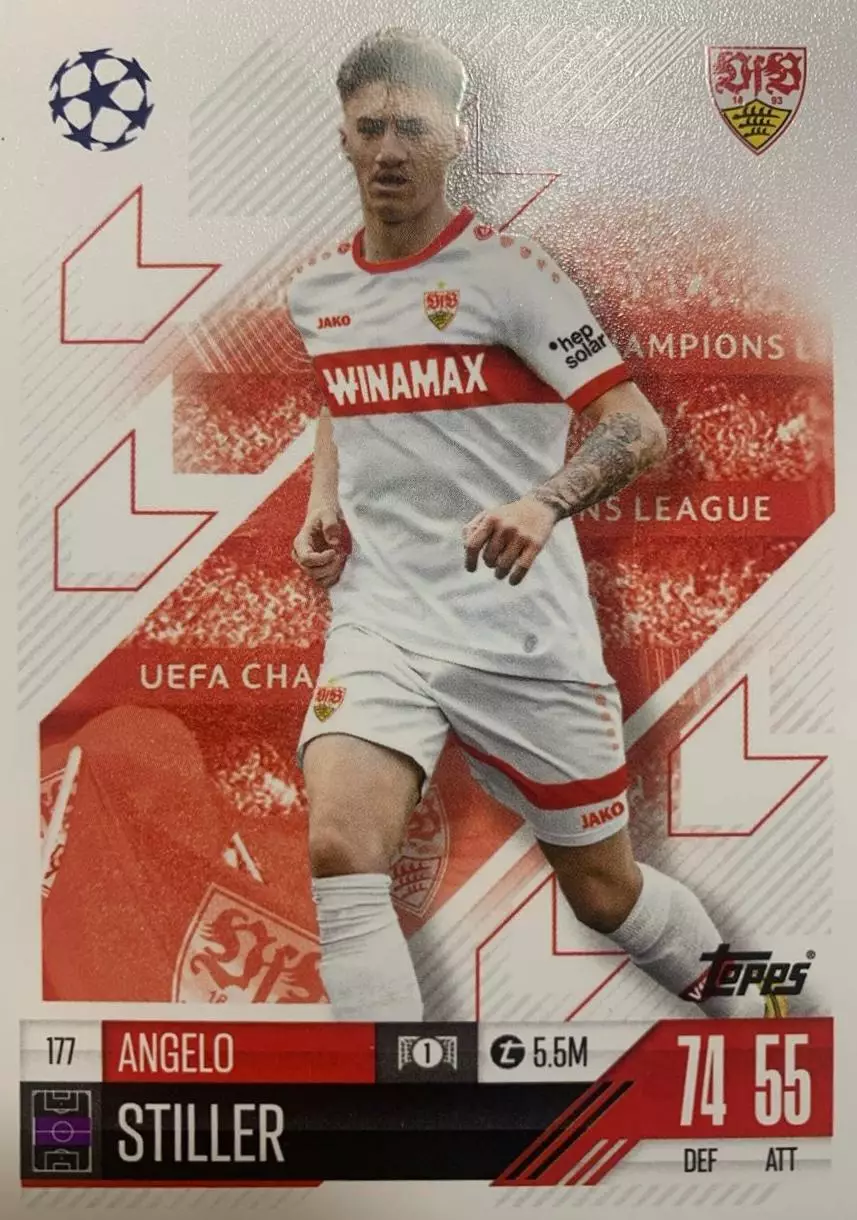 Футбол. Карточка Ангело Штиллер Штутгарт, Бавария Лига Чемпионов 2024/25 TOPPS