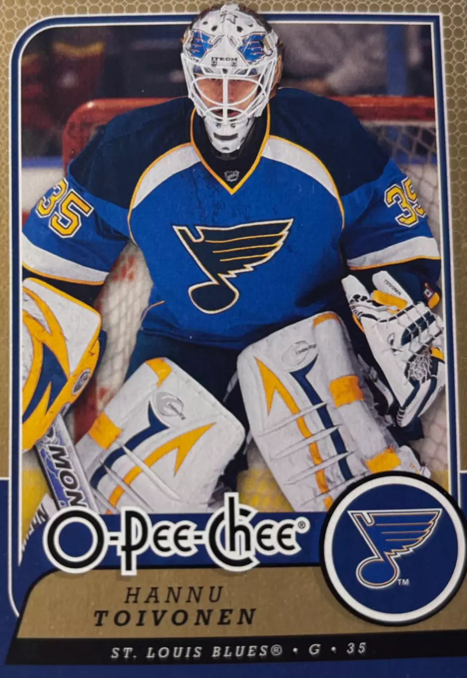 Хоккей. Карточка Hannu Toivonen-Ханну Тойвонен St. Louis Blues/Сент-Луис НХЛ/NHL
