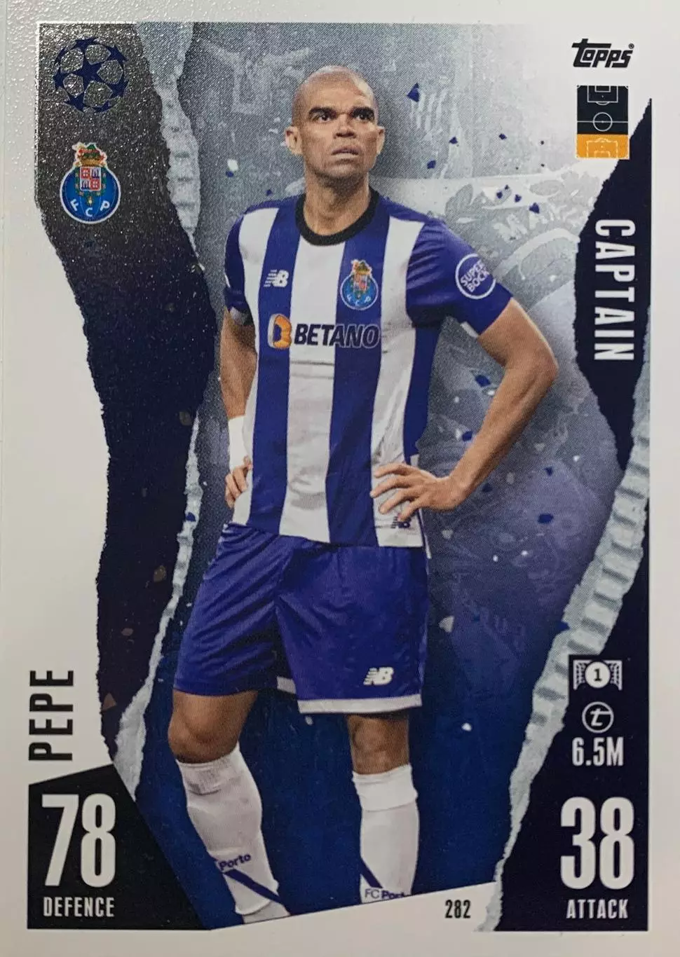 Футбол. Карточка Pepe/Пепе Порту, Реал Мадрид, Бешикташ Лига Чемпионов 2023-24