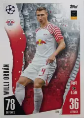 Футбол. Карточка Вилли Орбан РБ Лейпциг, Кайзерслаутерн Лига Чемпионов 2023-24