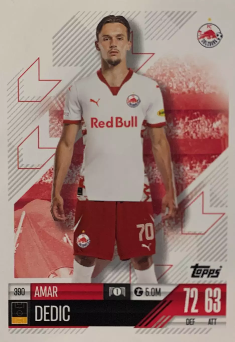 Футбол. Карточка Амар Дедич Ред Булл Зальцбург Лига Чемпионов 2024-25 TOPPS