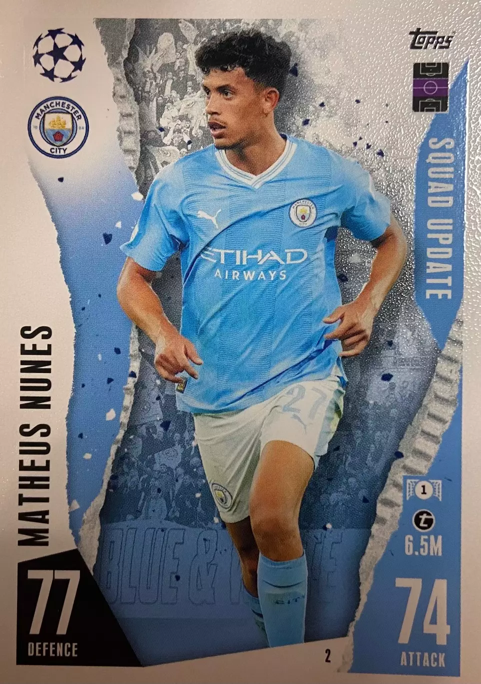 Футбол Карточка Matheus Nunes/Матеус Нунес Манчестер Сити Лига Чемпионов 2023/24