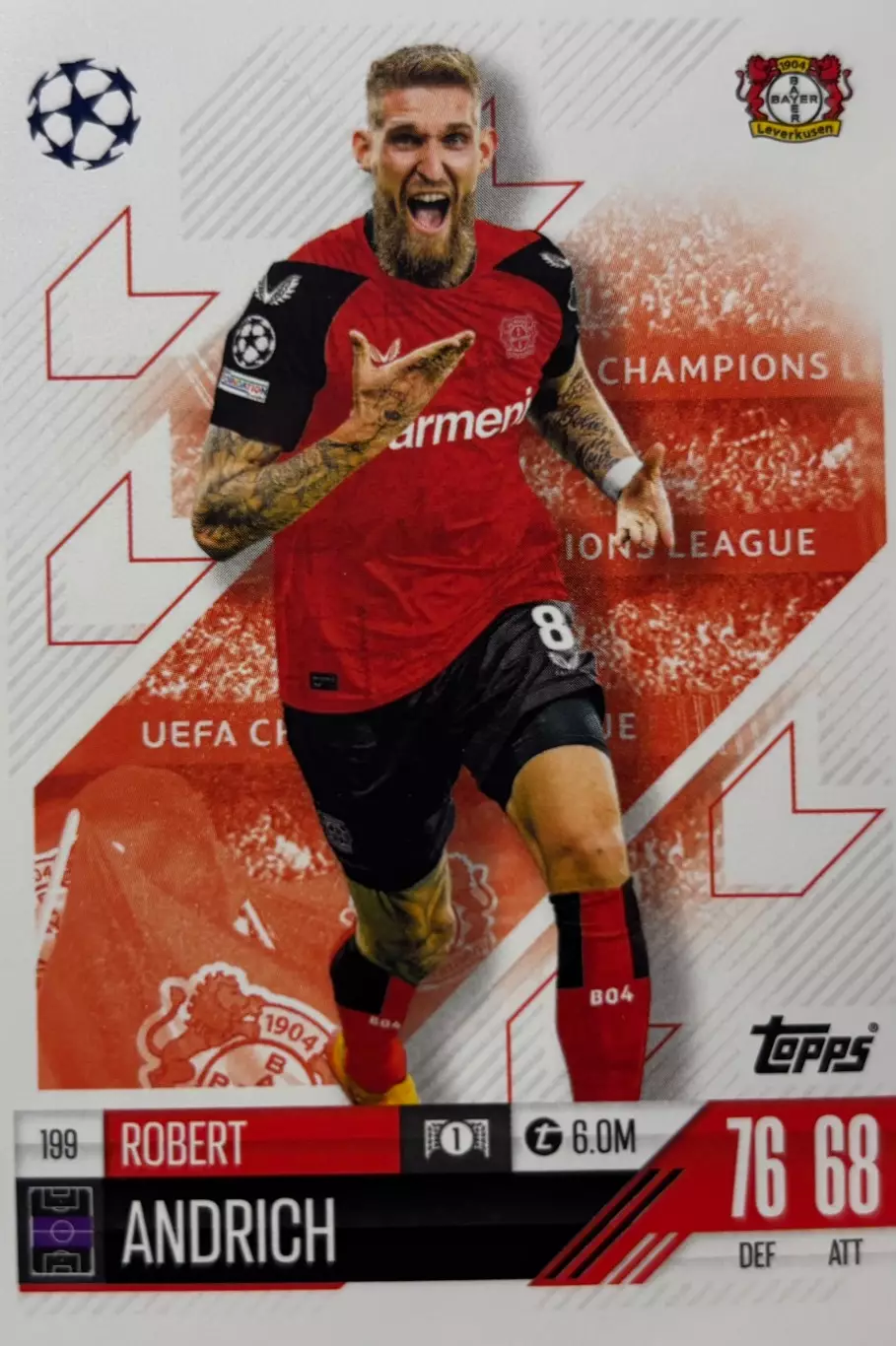 Футбол. Карточка Роберт Андрих Байер 04, Герта, Унион Лига Чемпионов 2024/25