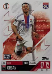 Футбол. Карточка Гифт Орбан Олимпик Лион, Хоффенхайм Лига Европы 2024/25 TOPPS