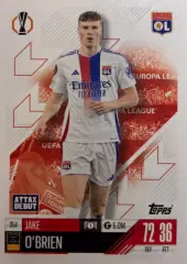 Футбол. Карточка Джейк О’Брайен Олимпик Лион, Реймс, Эвертон Лига Европы 2024/25