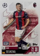 Футбол. Карточка Сам Бекема Болонья, Наполи, Твенте Лига Чемпионов 2024/25 TOPPS