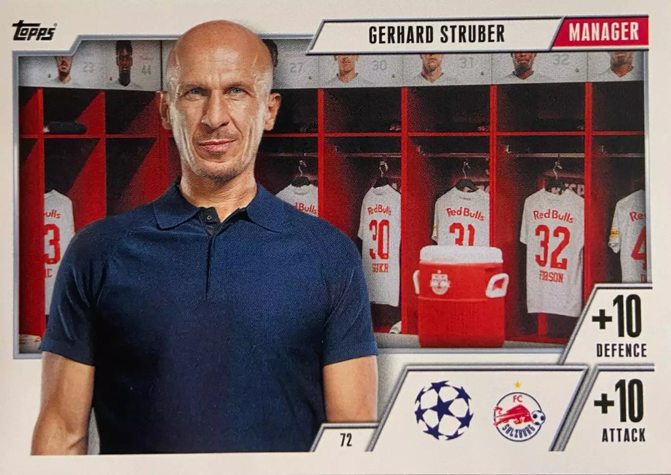 Футбол Карточка Герхард Штрубер Ред Булл Зальцбург, Кельн Лига Чемпионов 2023/24