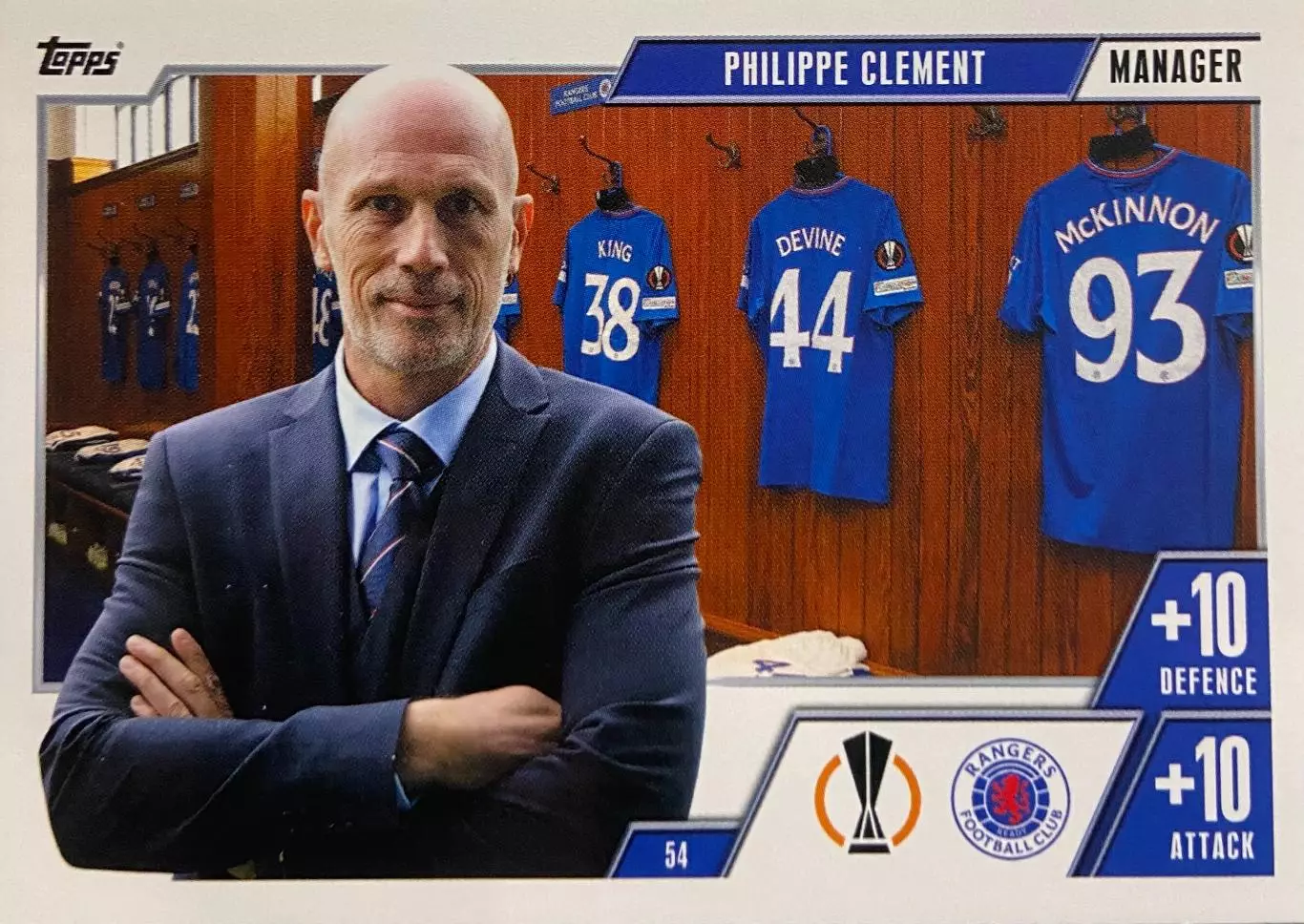 Футбол. Карточка Филипп Клеман Рейнджерс, Монако, Норвич Лига Европы 2023/24