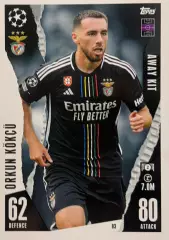 Футбол Карточка Orkun Kokcu/Оркун Кекчю Бенфика,Фейеноорд Лига Чемпионов 2023/24