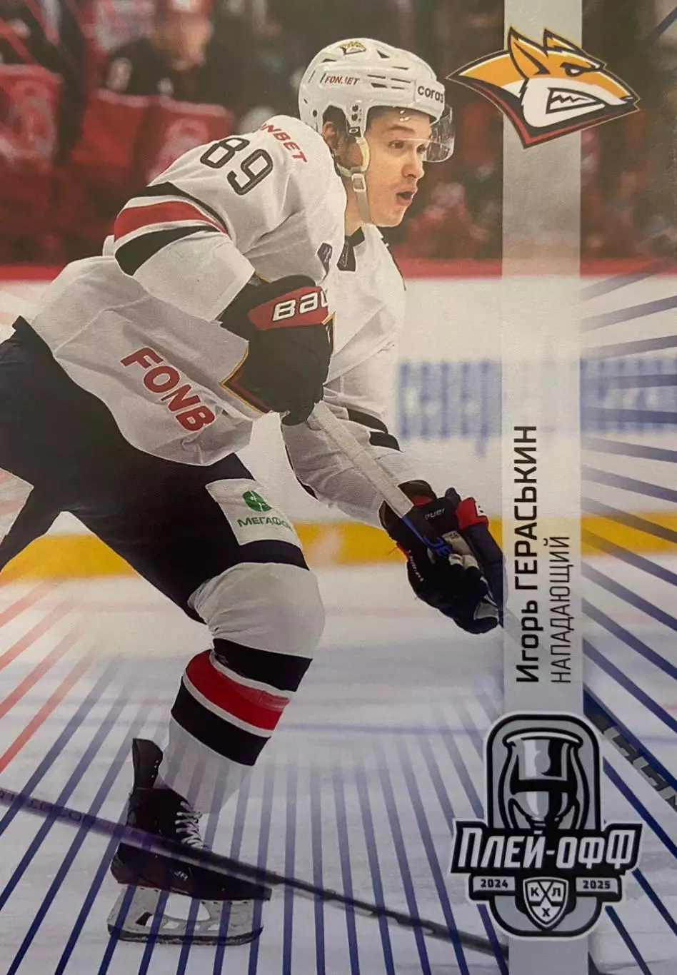 Хоккей. Карточка Игорь Гераськин Металлург Магнитогорск КХЛ сезон 2024/25 SeReal