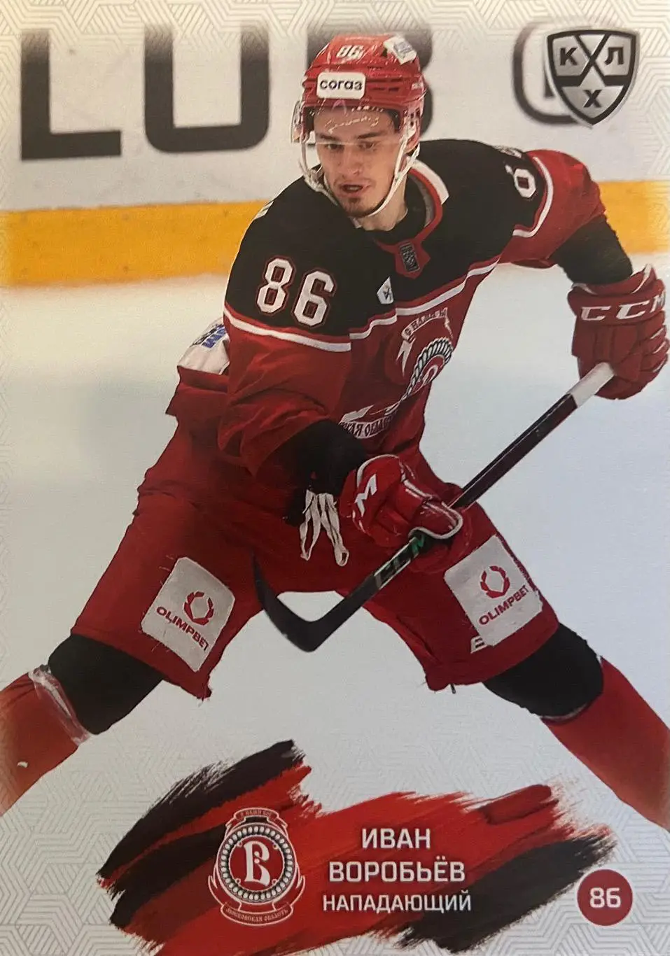 Хоккей. Карточка Иван Воробьев Витязь Московская область КХЛ/KHL сезон 2024/25