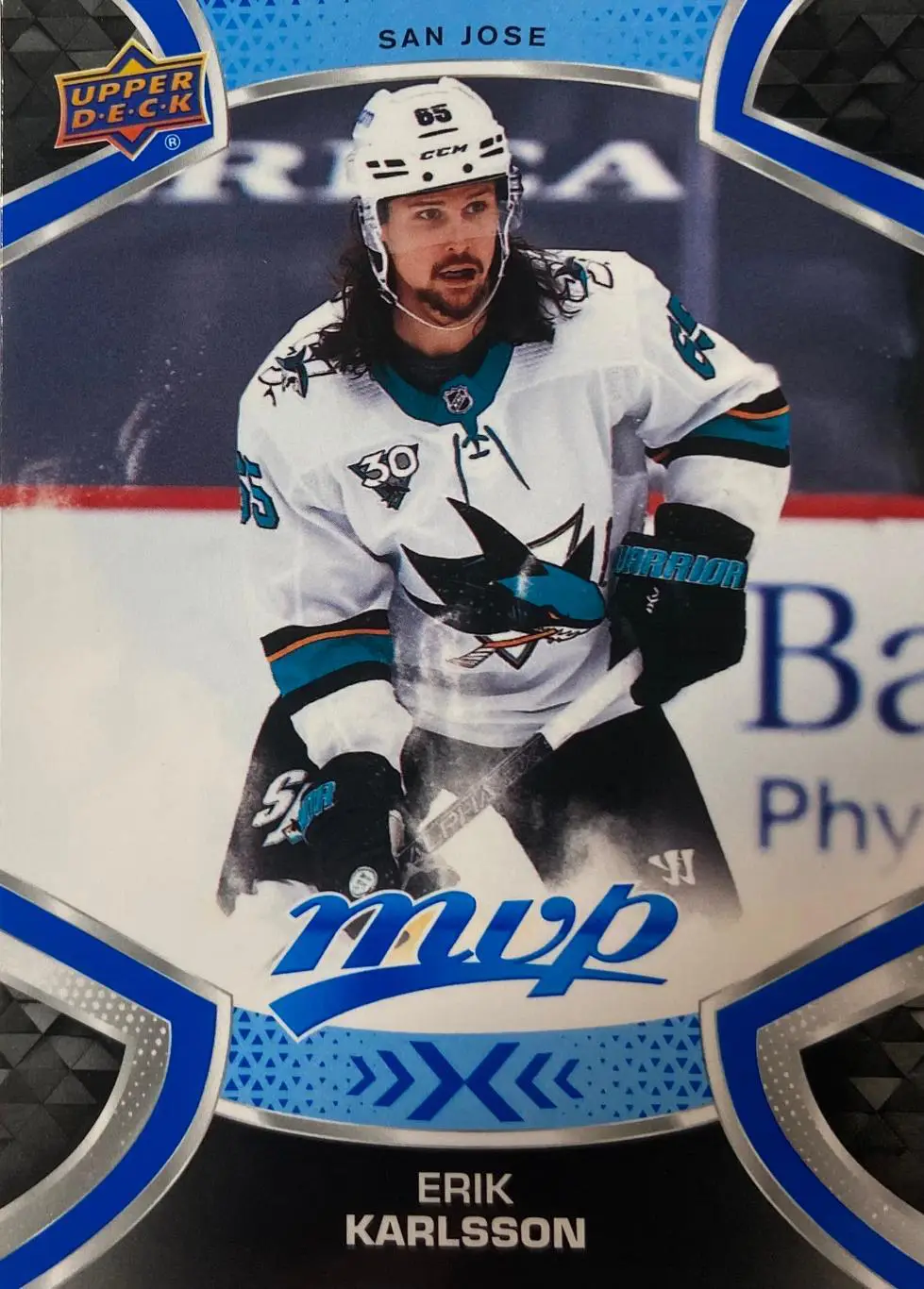 Хоккей. Карточка Erik Karlsson -Эрик Карлссон San Jose Sharks - Сан-Хосе НХЛ/NHL