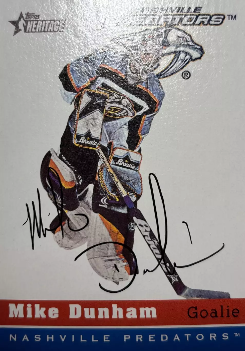 Хоккей. Карточка Mike Dunham - Майк Данхем Nashville Predators - Нэшвилл НХЛ NHL