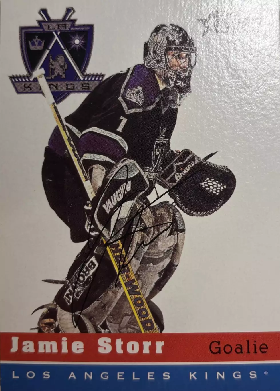 Хоккей. Карточка Jamie Storr - Джейми Сторр Los Angeles Kings / Кингз НХЛ/NHL