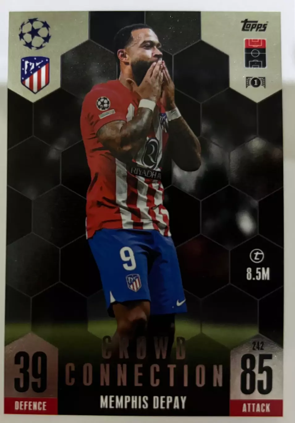 Футбол. Карточка Мемфис Депай Атлетико, Барселона, Лион Лига Чемпионов 2023-24