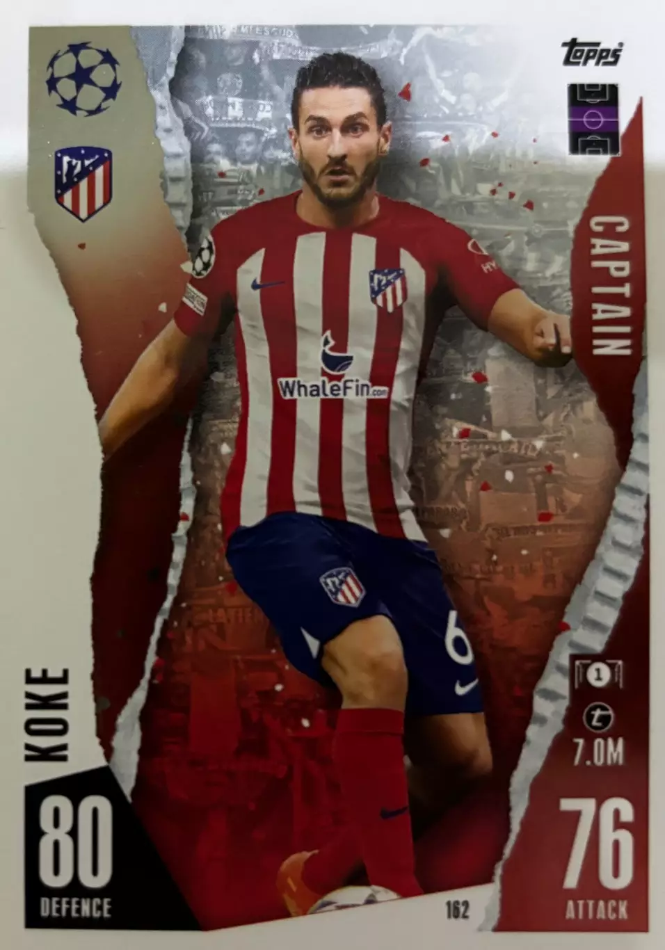 Футбол. Карточка Koke / Коке Атлетико Мадрид Лига Чемпионов 2023-24 TOPPS