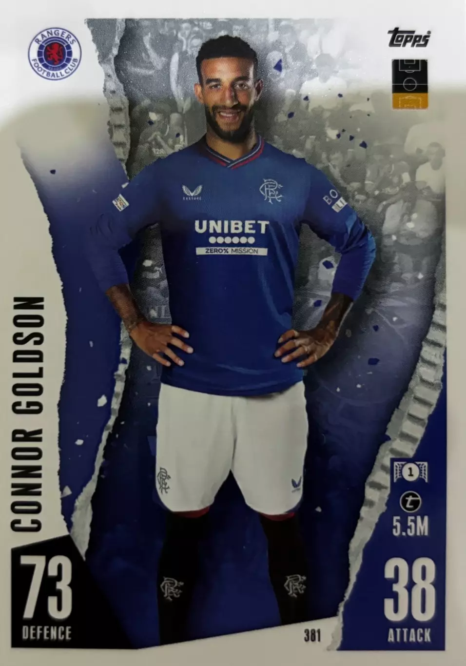 Футбол. Карточка Коннор Голдсон Рейнджерс, Арис, Брайтон Лига Чемпионов 2023/24