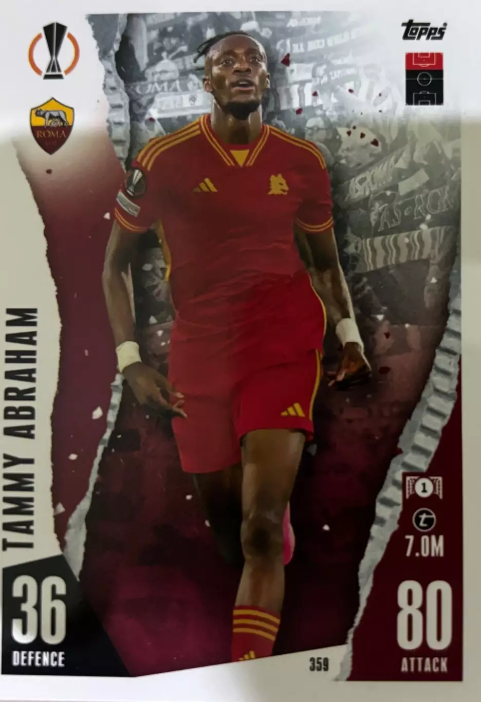 Футбол. Карточка Тэмми Абрахам Рома, Челси Лига Европы 2023/24 TOPPS