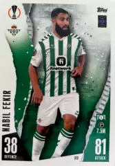Футбол. Карточка Набиль Фекир Реал Бетис, Олимпик Лион Лига Европы 2023-24 TOPPS