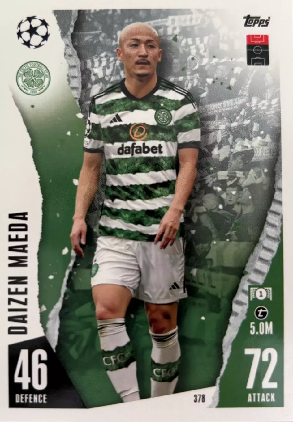 Футбол. Карточка Daizen Maeda/Дайдзэн Маэда Селтик Лига Чемпионов 2023/24 TOPPS