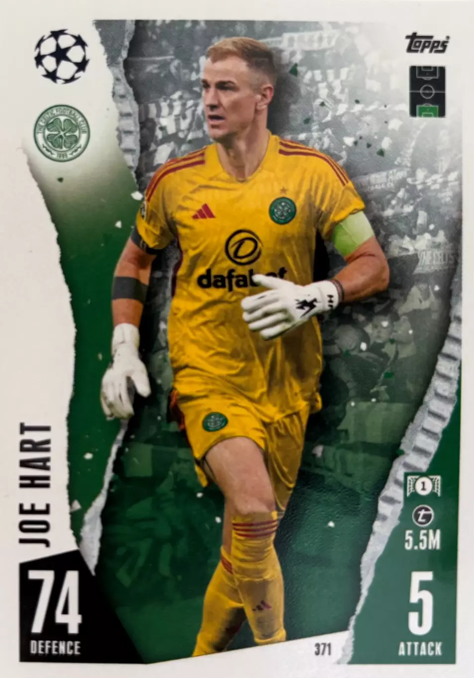 Футбол. Карточка Джо Харт Селтик, Манчестер Сити Лига Чемпионов 2023/24 TOPPS