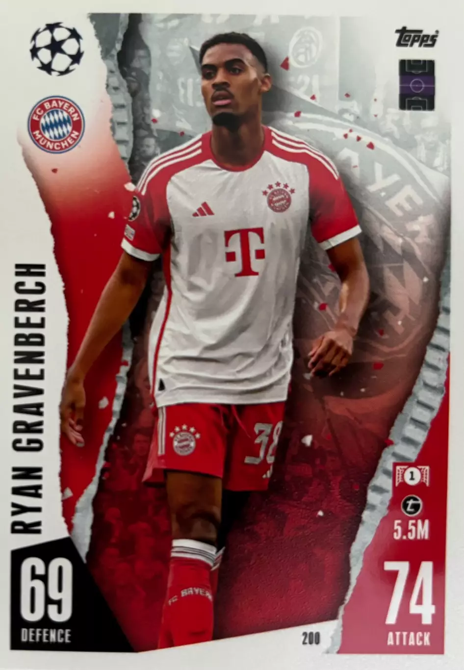 Футбол. Карточка Райан Гравенберх Бавария, Аякс,Ливерпуль Лига Чемпионов 2023-24