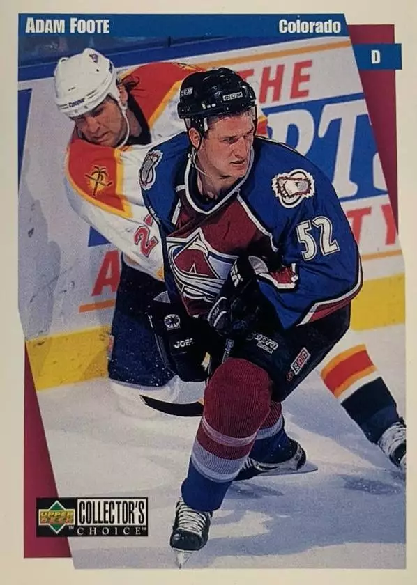 Хоккей. Карточка Adam Foote-Адам Фут Colorado Avalanche-Колорадо Эвеланш НХЛ/NHL