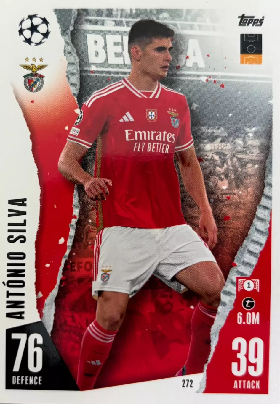 Футбол. Карточка Antonio Silva/Антониу Силва Бенфика Лига Чемпионов 2023/24