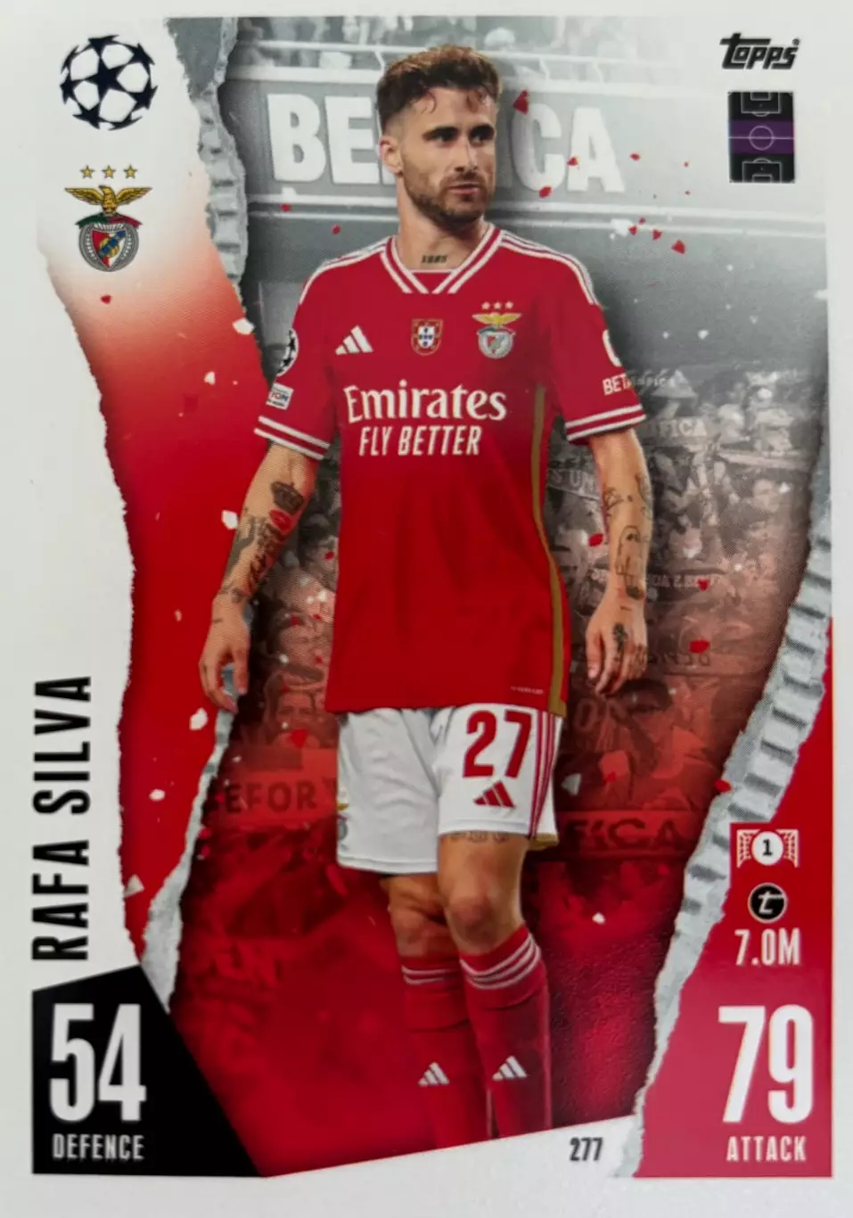 Футбол. Карточка Rafa Silva/Рафа Силва Бенфика, Бешикташ Лига Чемпионов 2023/24