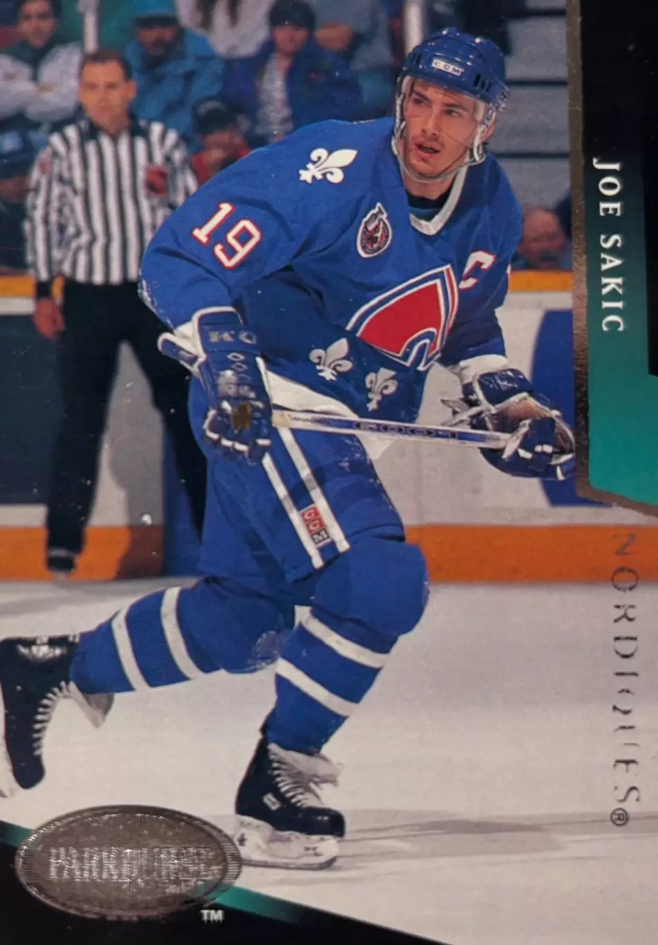 Хоккей. Карточка Joe Sakic - Джо Сакик Quebec Nordiques - Квебек Нордикс НХЛ-NHL