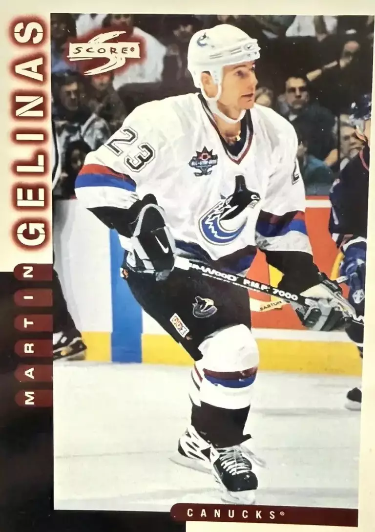 Хоккей. Карточка Martin Gelinas-Мартен Желина Vancouver Canucks-Ванкувер НХЛ/NHL