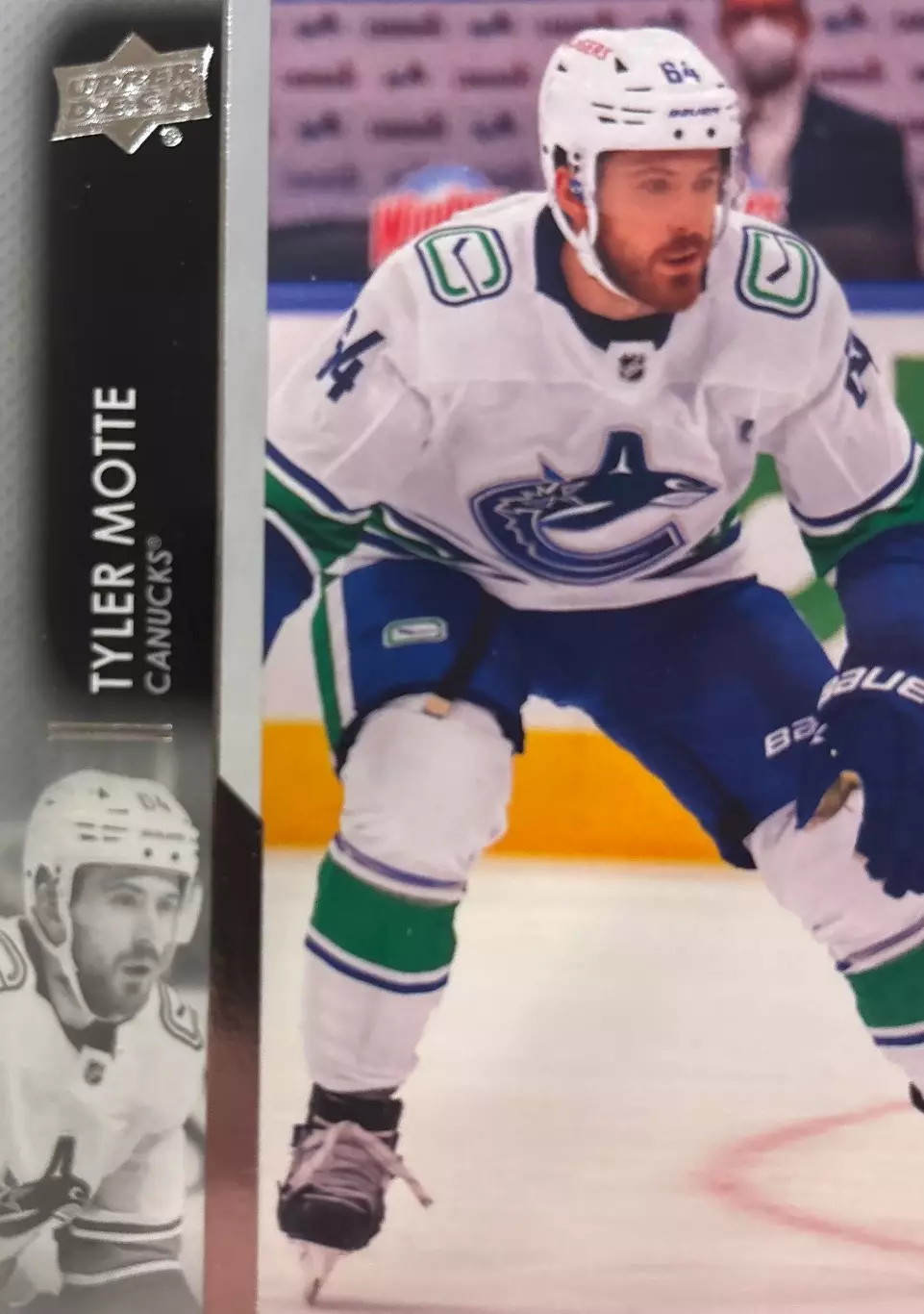 Хоккей. Карточка Tyler Motte - Тайлер Мотт Vancouver Canucks - Ванкувер НХЛ/NHL