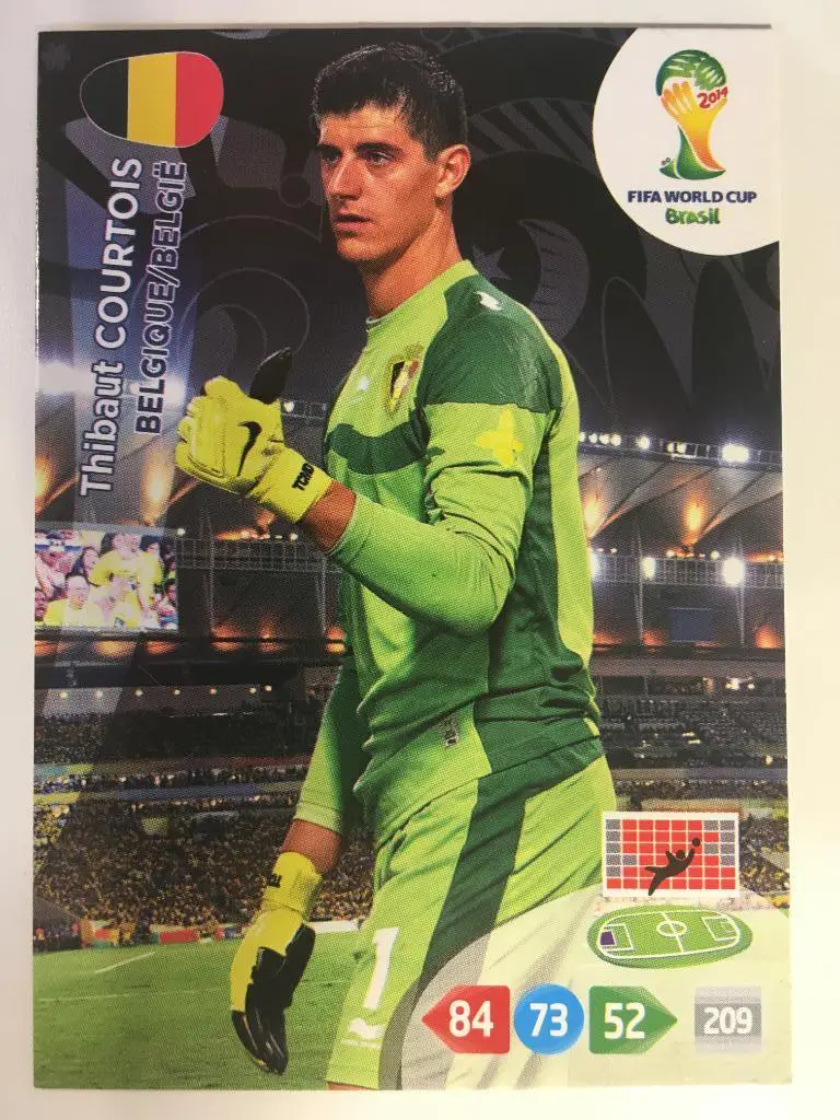 Футбол. Карточка Тибо Куртуа / Thibaut Courtois Бельгия, Реал Мадрид Panini 2014