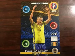 Футбол. Карточка S. Larsson - Себастиан Ларссон Швеция Euro/Евро 2016 Panini