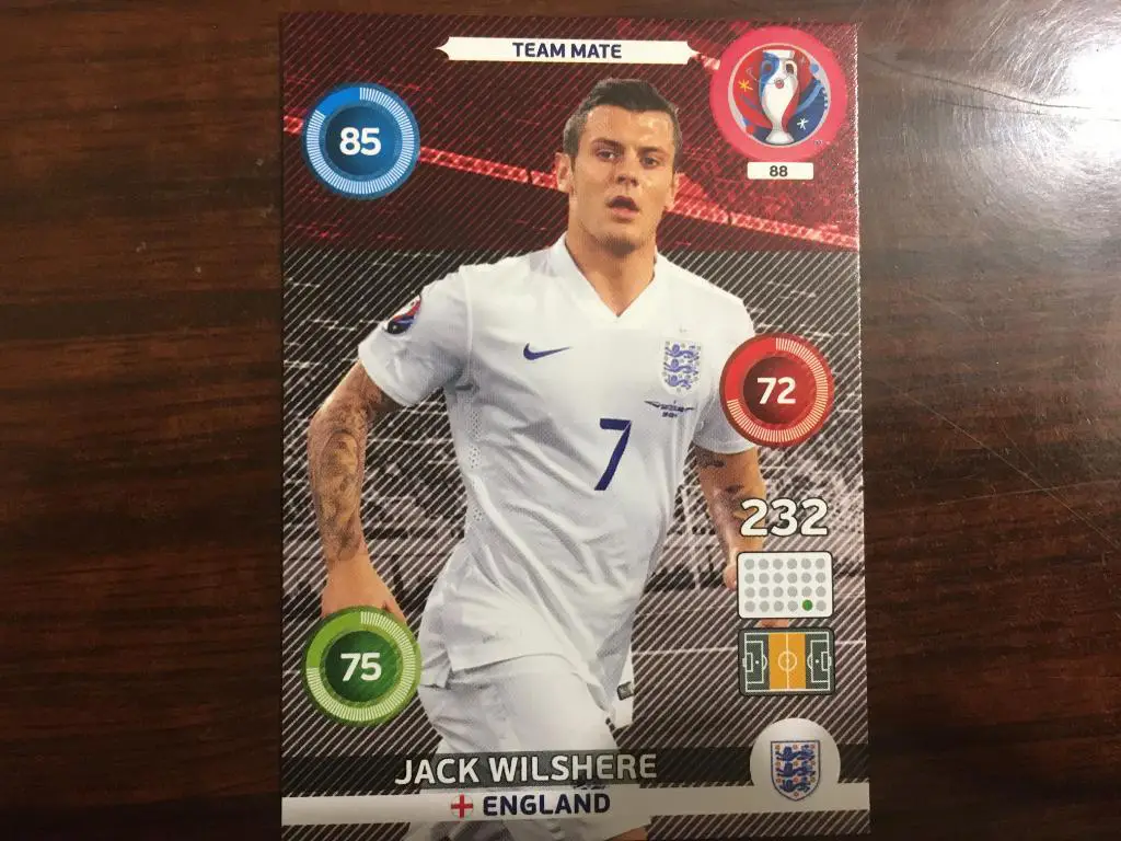 Футбол. Карточка Jack Wilshere - Джек Уилшир Англия Euro/Евро 2016 Panini