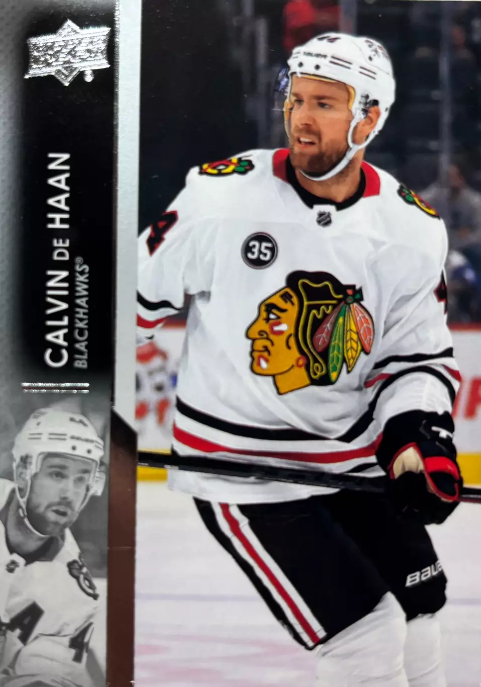 Хоккей. Карточка Calvin de Haan-Кэлвин Де Хаан Chicago Blackhawks-Чикаго НХЛ/NHL