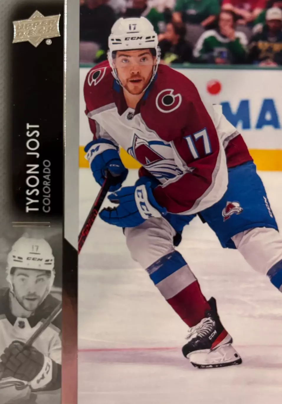 Хоккей. Карточка Tyson Jost - Тайсон Джост Colorado Avalanche - Колорадо НХЛ-NHL