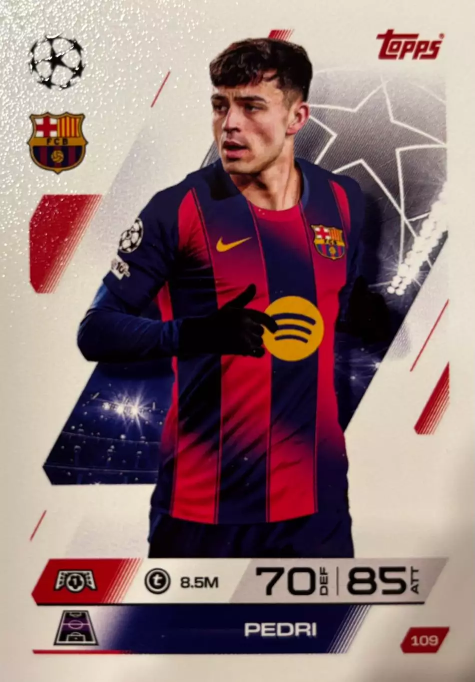 Футбол. Карточка Pedri/Педри FC Barcelona/Барселона Лига Чемпионов 2025-26 TOPPS