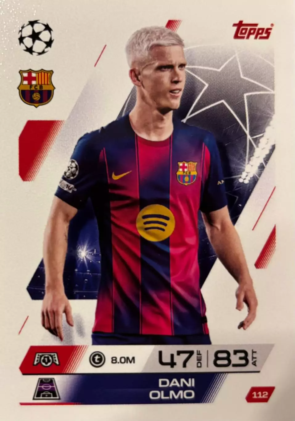 Футбол Карточка Dani Olmo/Дани Ольмо Барселона,РБ Лейпциг Лига Чемпионов 2025-26