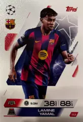 Футбол. Карточка Lamine Yamal/Ламин Ямаль Барселона Лига Чемпионов 2025-26 TOPPS