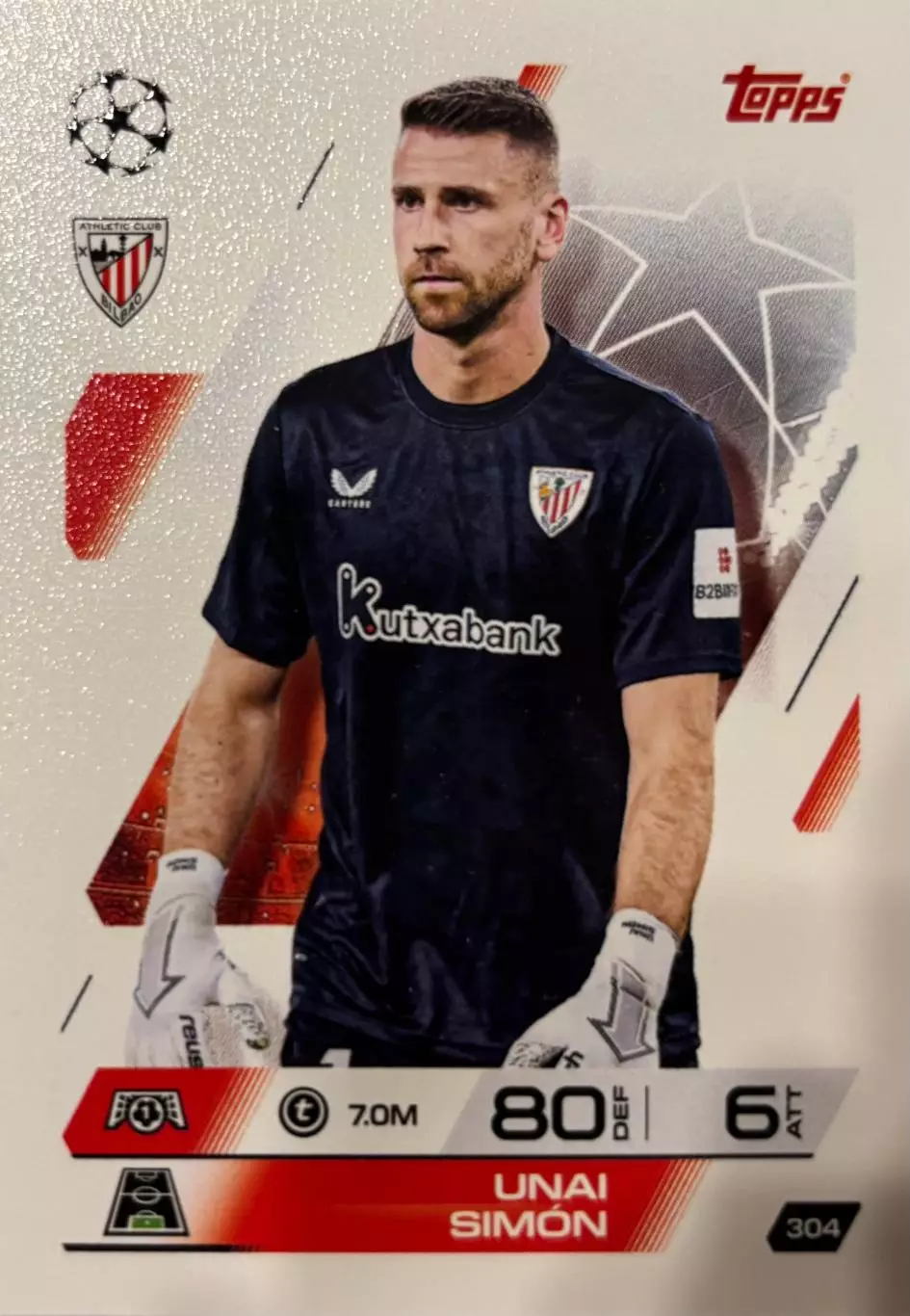 Футбол. Карточка Unai Simon/Унаи Симон Атлетик Бильбао Лига Чемпионов 2025/26