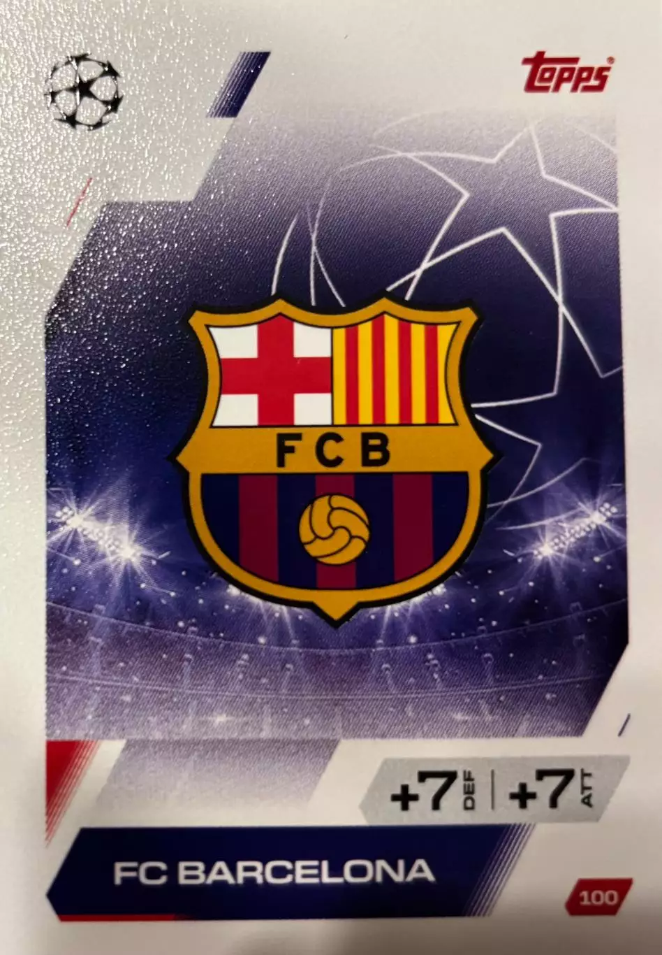 Футбол. Карточка Логотип FC Barcelona / Барселона Лига Чемпионов 2025-26 TOPPS