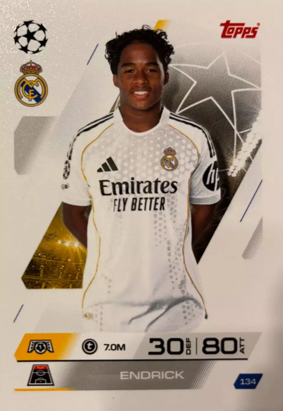 Футбол Карточка Endrick/Эндрик Реал Мадрид,Палмейрас,Лион Лига Чемпионов 2025-26