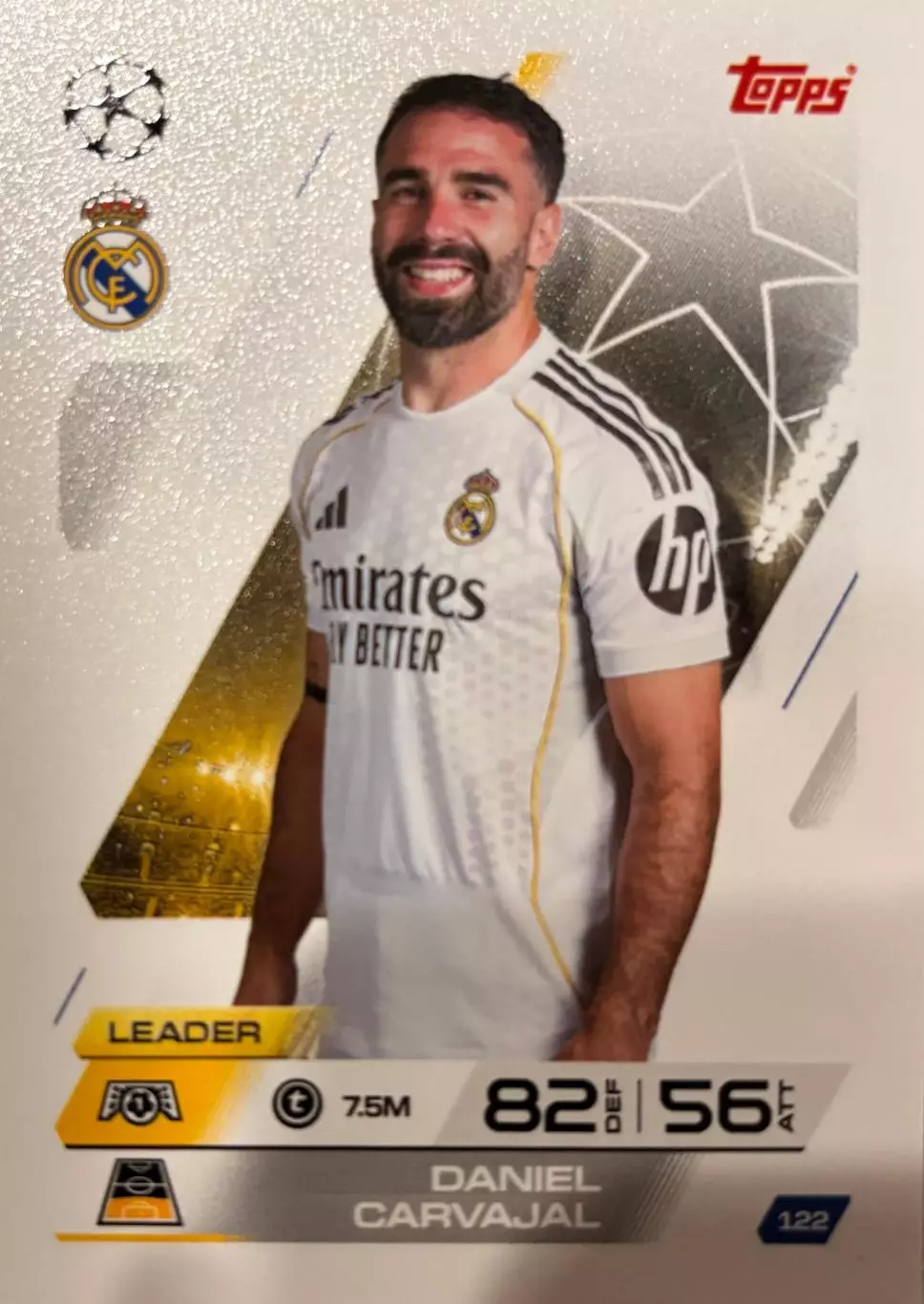 Футбол. Карточка Даниэль Карвахаль Реал Мадрид, Байер 04 Лига Чемпионов 2025-26