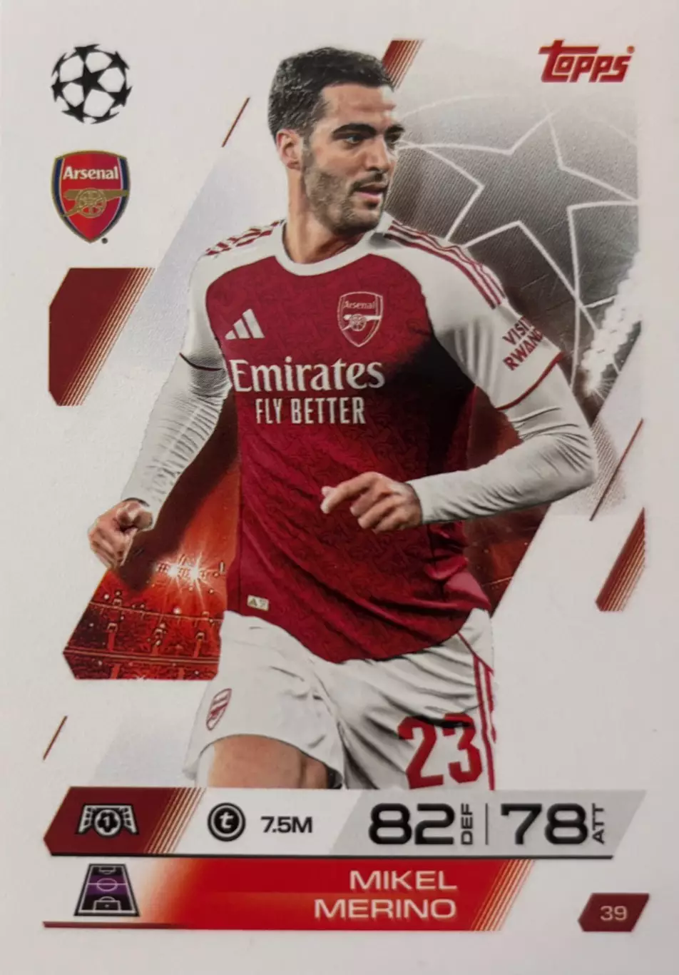 Карточка Микель Мерино Реал Сосьедад, Арсенал, Ньюкасл Лига Чемпионов 2025-26