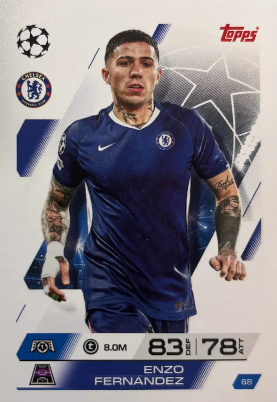 Футбол Карточка Энцо Фернандес Челси, Бенфика,Ривер Плейт Лига Чемпионов 2025-26