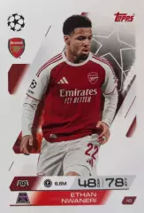 Футбол. Карточка Итан Нванери Арсенал, Олимпик Марсель Лига Чемпионов 2025-26