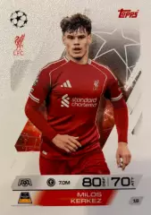 Футбол. Карточка Милош Керкез Ливерпуль, Борнмут, АЗ Лига Чемпионов 2025-26